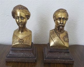 Napoleon III & Eugenie bookends by Borghese 8" high $25