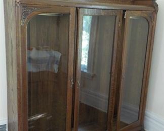 Antique oak display or book case. 66" h. 58" w. $485