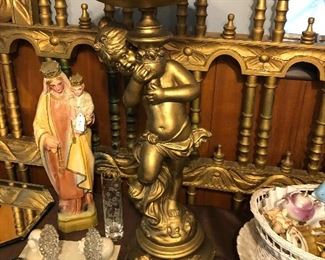 It works-fun cupid lamp and chalk Virgin Mary and Jesus.