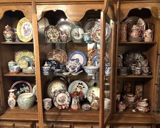 fun vintage Asian plates and bowls, Geisha cups and saucers.