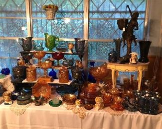 Carnival glass galore.