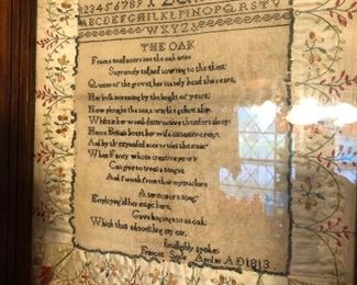 1813 antique English sampler