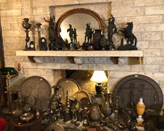 Clock garniture statues, horse and boy, fun stuff.