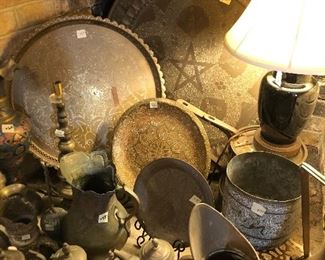 Jewish Moroccan Star of David brass tray and more.
