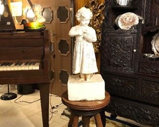 antique marble girl statue