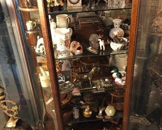 smoking cabinet, antique ink wells, vintage table lighters.