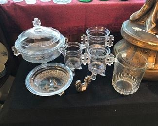 Love this Cross patterned Early American Pressed Glass set.