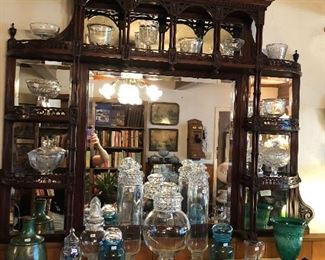 The candy jars!  Early American Pressed Glass pieces surround.