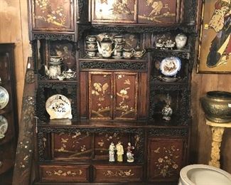 Antique Japanese etagere display cabinet.