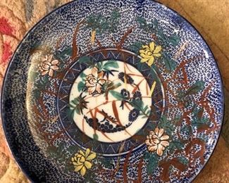 antique Japanese clobbered plate.