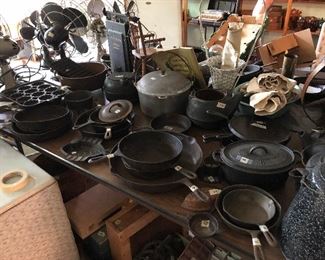 Griswold and Wagner to name a few.  some pretty rare pieces including advertising.