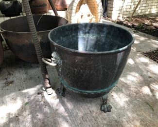 copper plant holder-nice vintage piece.