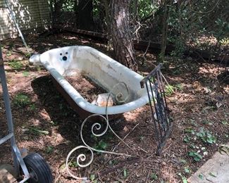 antique cast iron bathtub.