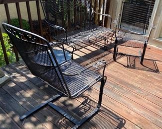 Iron Glider & 2 Bouncy Chairs