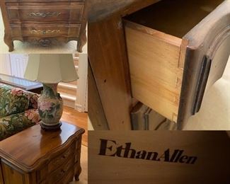 Ethan Allen 3 Drawer End Table-Approximately 23” Tall X 26” Wide X 17-1/4” Deep