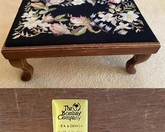 Bombay Needlepoint Footstool 