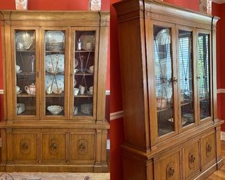 Thomasville Mid Century Modern China Cabinet - Approximately 77” Tall X 53-1/4” Wide X 16” Deep