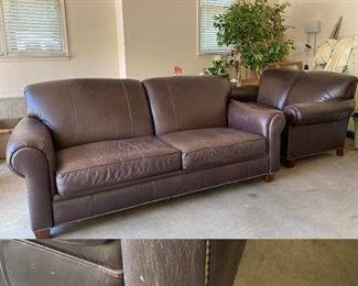 Leather Loveseat & Sofa - Some Scratches, not torn. 