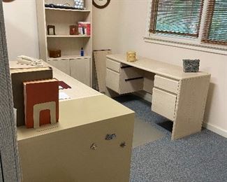 Matching Vintage Home/Business Office Desk, Credenza, Bookshelf