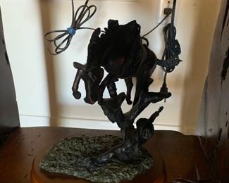$125~"In a storm" western sculpture 