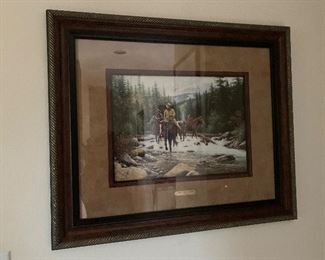 $225~Jack Terry   “Whitewater  crossing “  framed print  