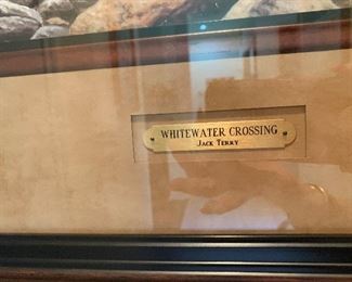 $225~Jack Terry   “Whitewater  crossing “  framed print  