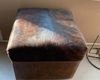 $150~ Brindle Cowhide foot stool 