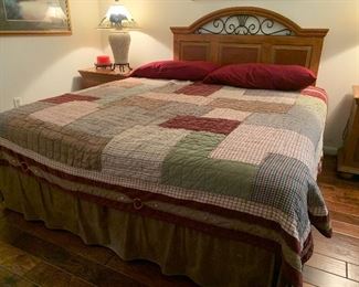 $95~ KING PATCHWORK QUILT , $75~QUEEN HEADBOARD ~ $250~ KING MATTRESS AND BOXSPRINGS