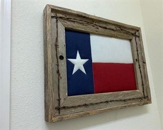 $165~ RUSTIC FRAMED TEXS FLAG 