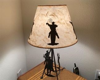 $68 ~ RUSTIC IRON WESTERN LAMP 