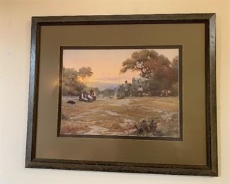 $150 ~ ARTIST PUMMILLO  FRAMED WESTERN PRINT  30 1/2  HT X 36W