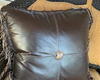 $55~ STETSON CUSTOM DESIGNED LEATHER PILLOW 