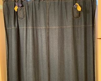 $48~ UNIQUE DENIM WESTERN  STYLE SHOWER CURTAIN