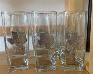 46~ SET OF EIGHT TEXAS MOTIF WATER GLASSES 