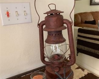 $58~ANTIQUE KEROSENE LAMP