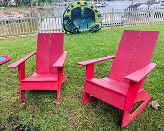 Outdoor Adirondack Chairs, (4)