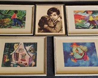 1930s J Knowles Hare Etching & Utz Childs Prints