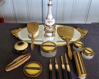 Vintage vanity sets and other items