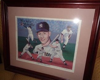 MICKEY MANTLE SIGNED LITHO