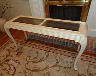 52" LONG  FRENCH PROVINCIAL SOFA TABLE $100.00