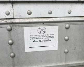 Emblem on Great Dane dry van trailer w/pop-out sleeper