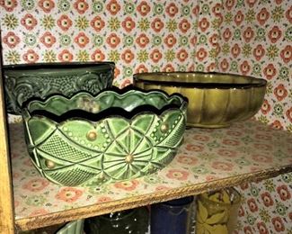 Vintage ceramic bowls and planters