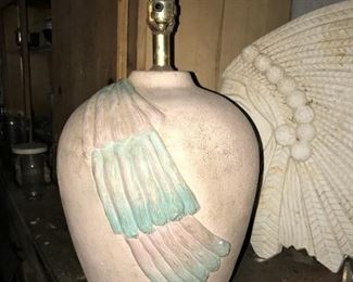 Vintage mid-century Vanguard Studio lamp.  Marked, carved.