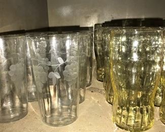 Mid-century tumblers and other glassware