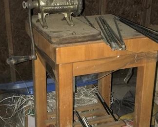 Kitchen cart and meat grinder