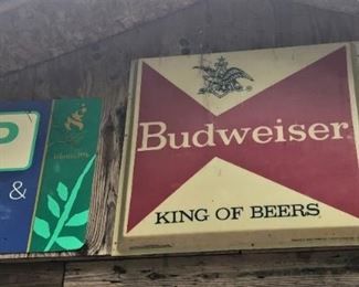 Budweiser advertising sign, Park & Ride sign
