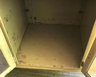 Center compartment on antique doctor's cabinet