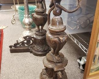 Eagle and Snake bronze Andirons $1500