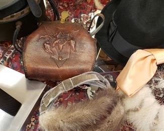 Tooled leather handbag $20