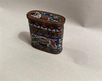  $20              C104     Cloisonne Lidded Box , 2.5 " h